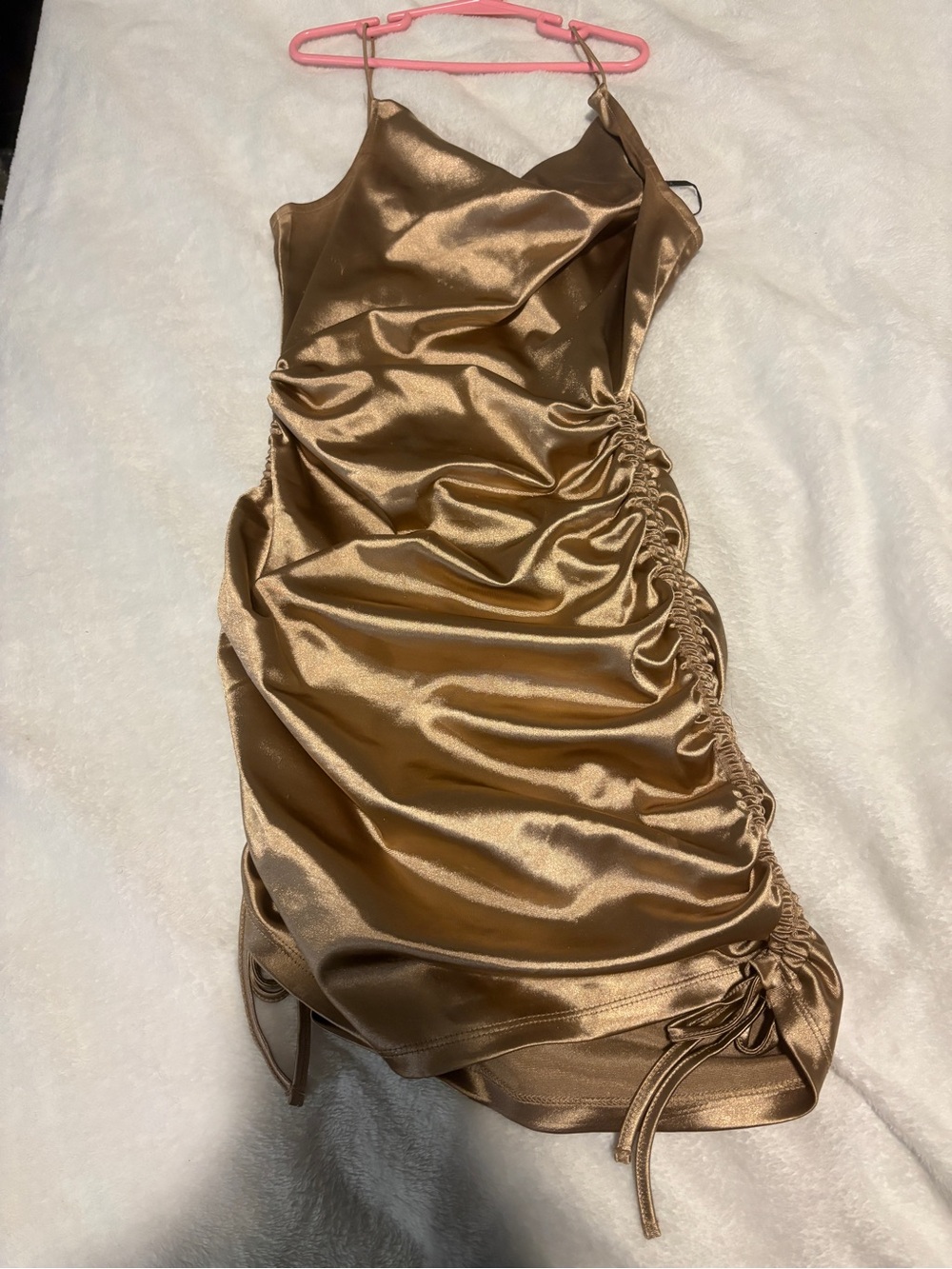 H&M Satin Cowl Slip Dress in Bronze